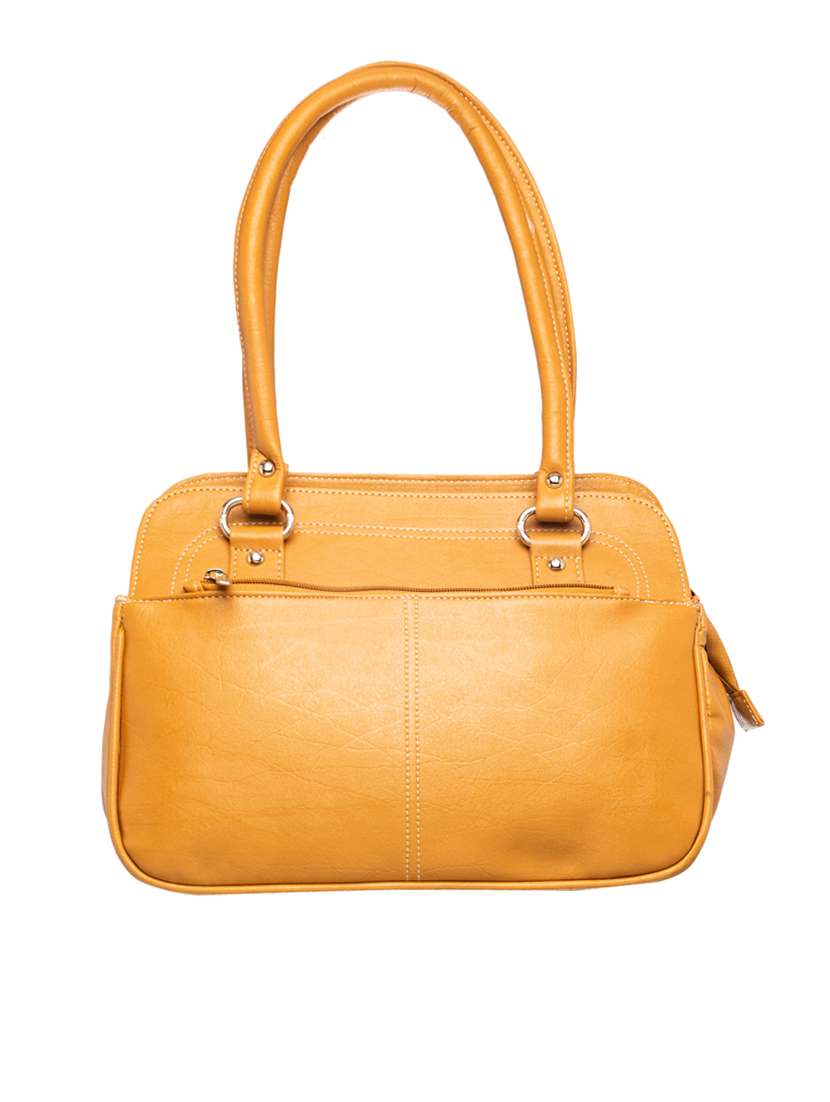 tan solid regular handbag