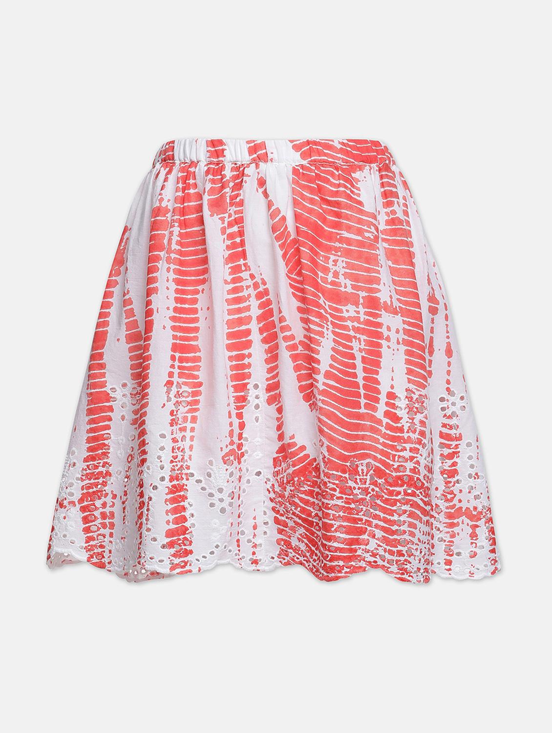 red printed a-line skirt - 18323702 - Standard Image - 1