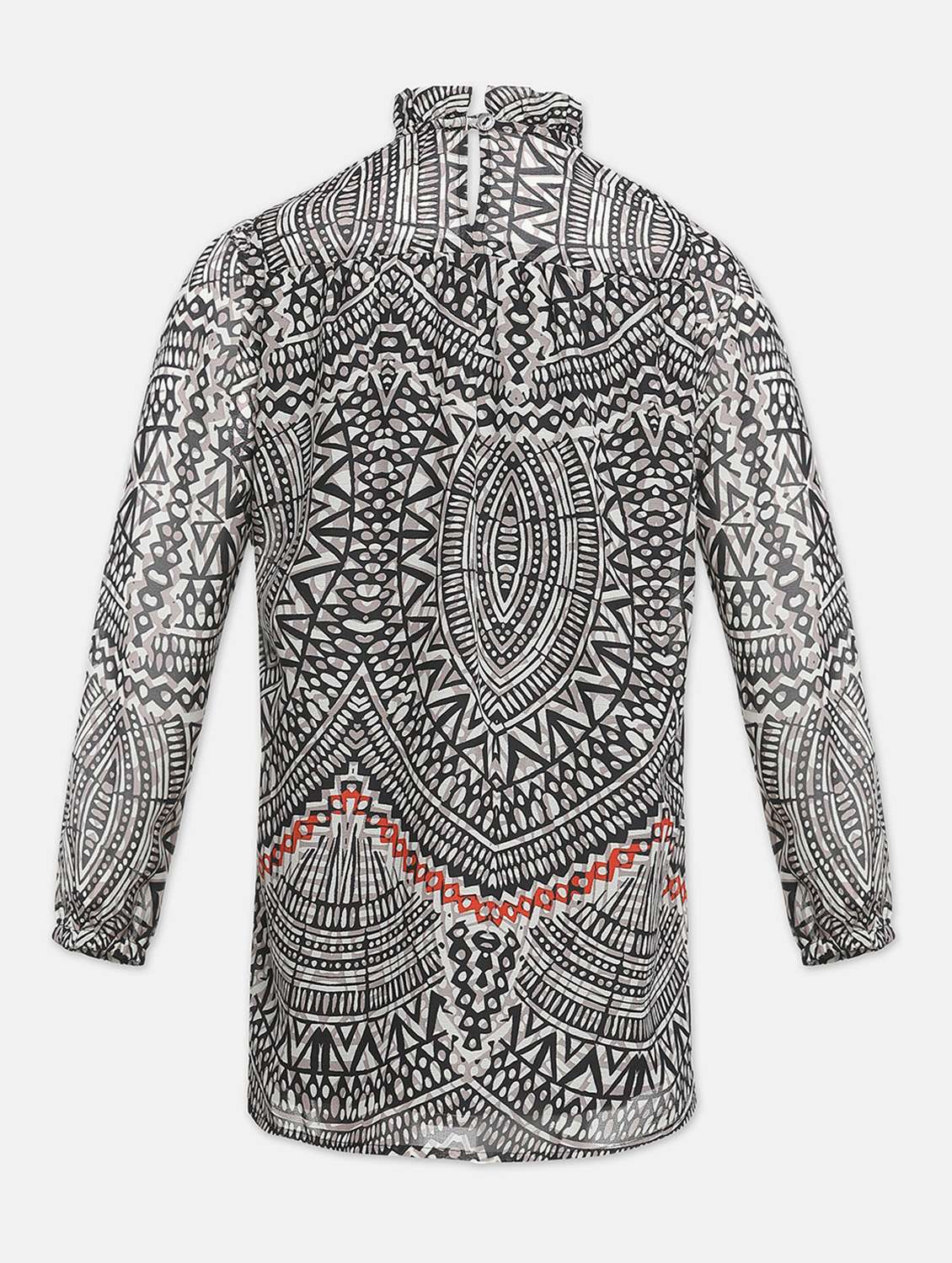 girls mandarin collar long sleeves frock - 18323706 -  Standard Image - 1