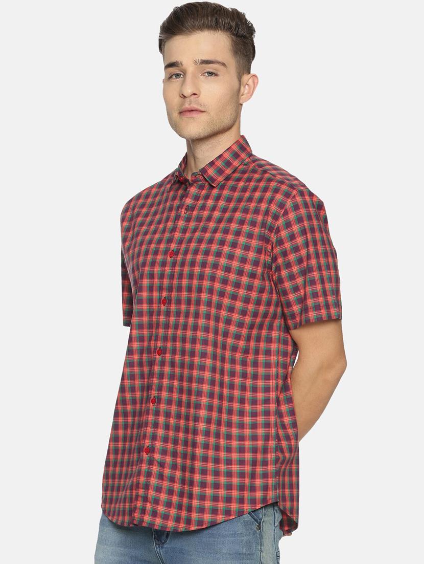 red checkered casual shirt - 18324218 - Standard Image - 1