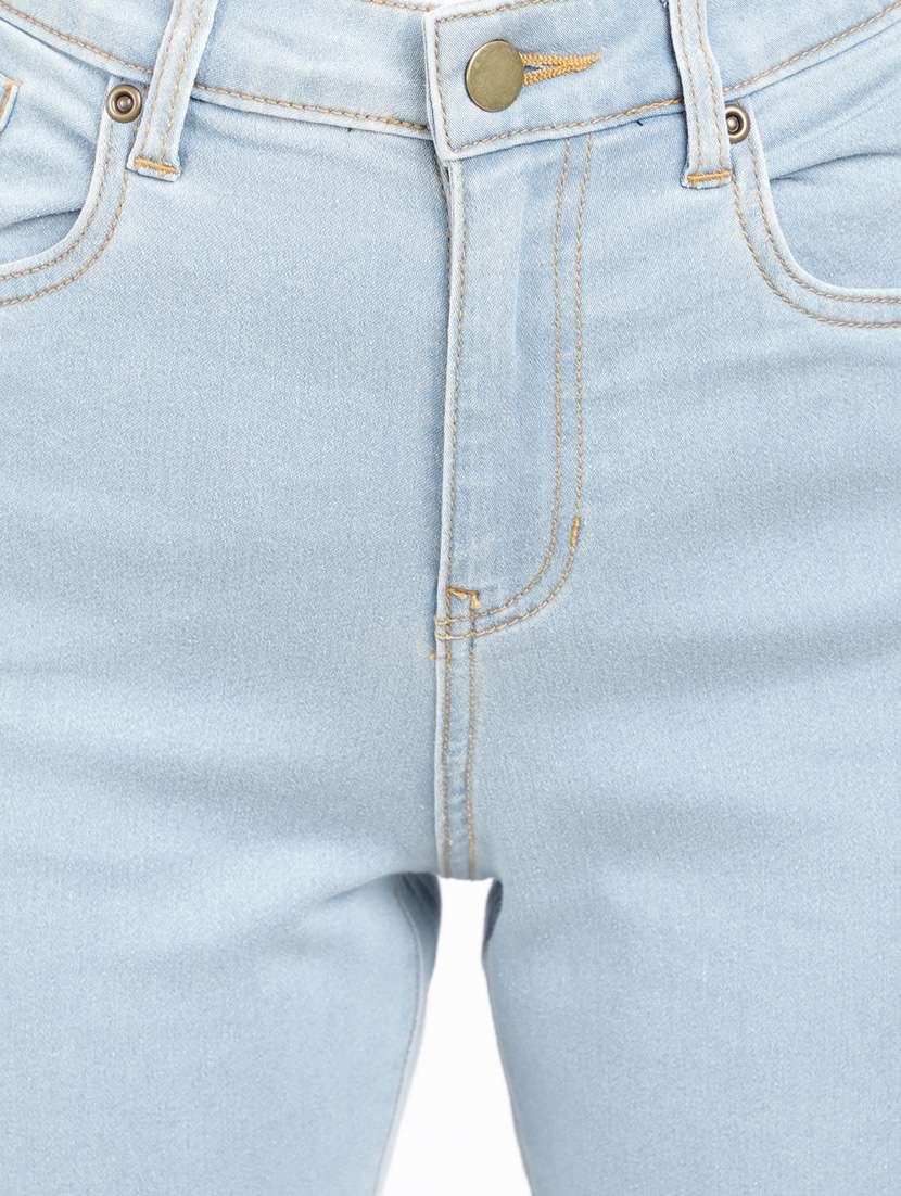 high rise stone wash denim jeans - 18324377 -  Standard Image - 4
