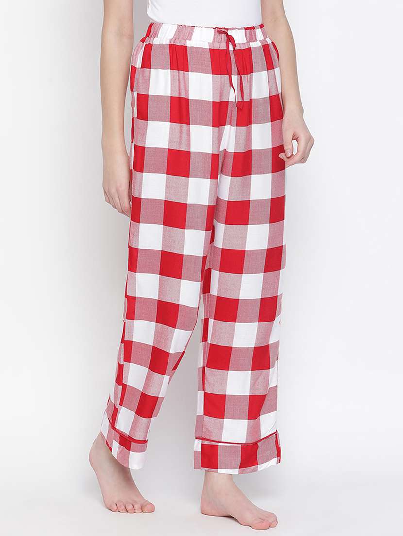 mid rise checkered pajama - 18324531 -  Standard Image - 1