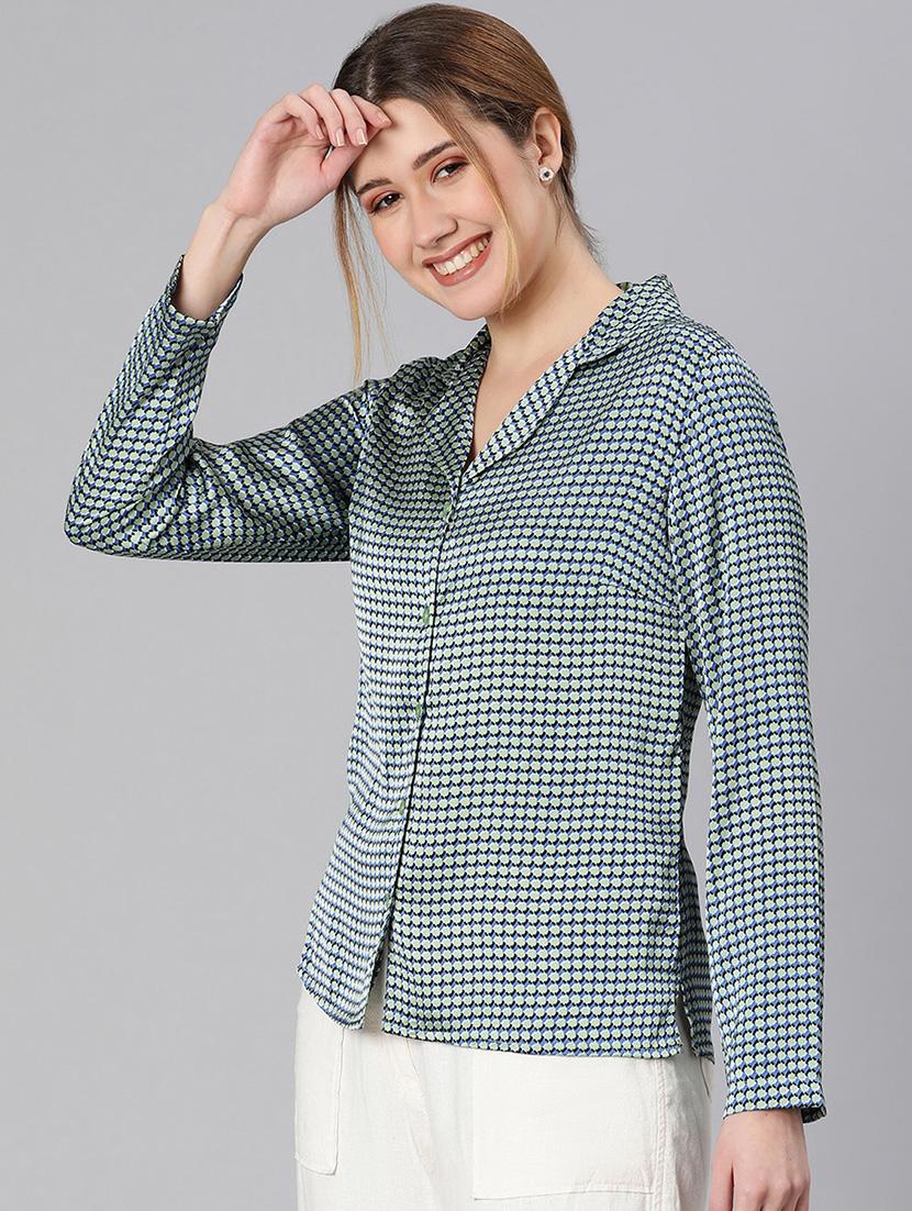 long sleeved checkered sleepshirt - 18324534 - Standard Image - 1