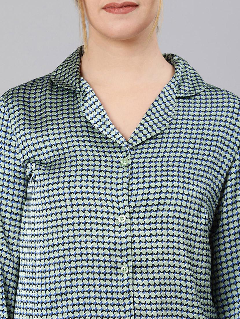 long sleeved checkered sleepshirt - 18324534 - Standard Image - 4