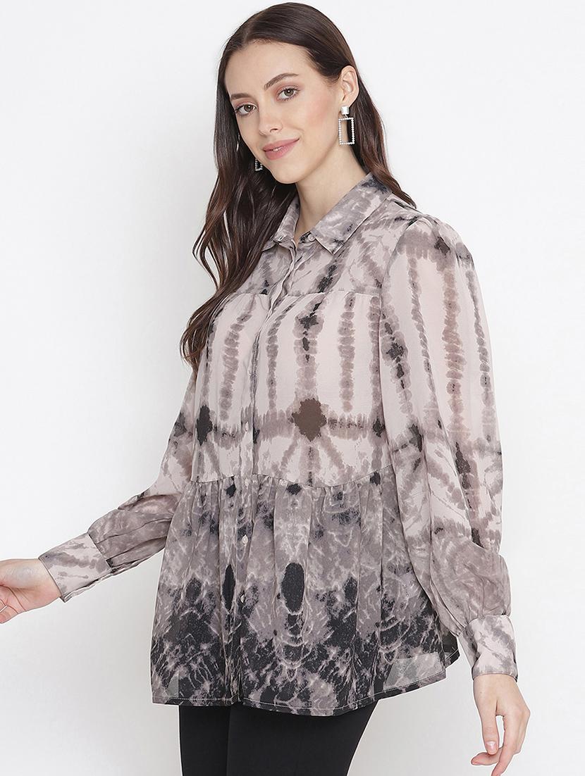 long sleeved printed shirt - 18324554 - Standard Image - 1