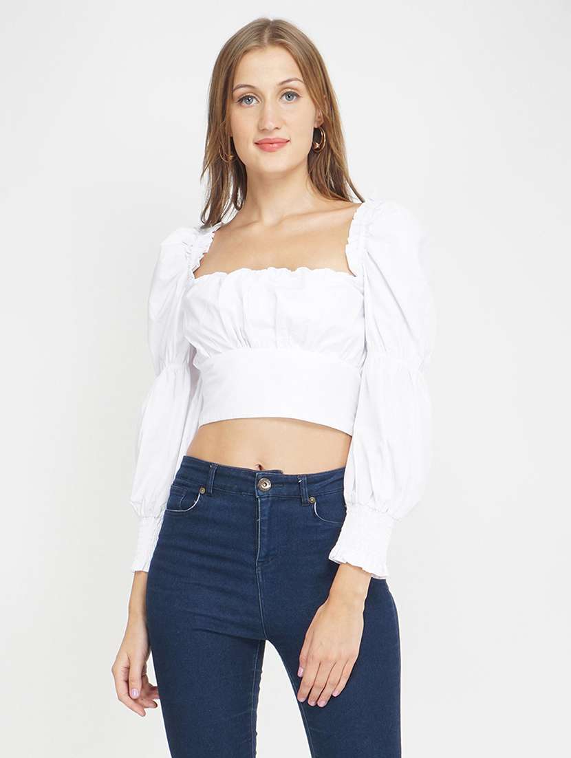 women's crop square neck top - 18324559 - Zoom Image - 0
