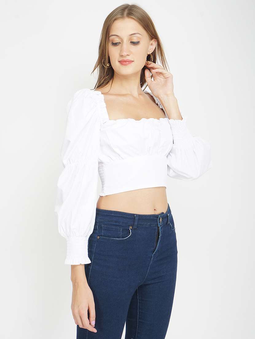 women's crop square neck top - 18324559 -  Standard Image - 1