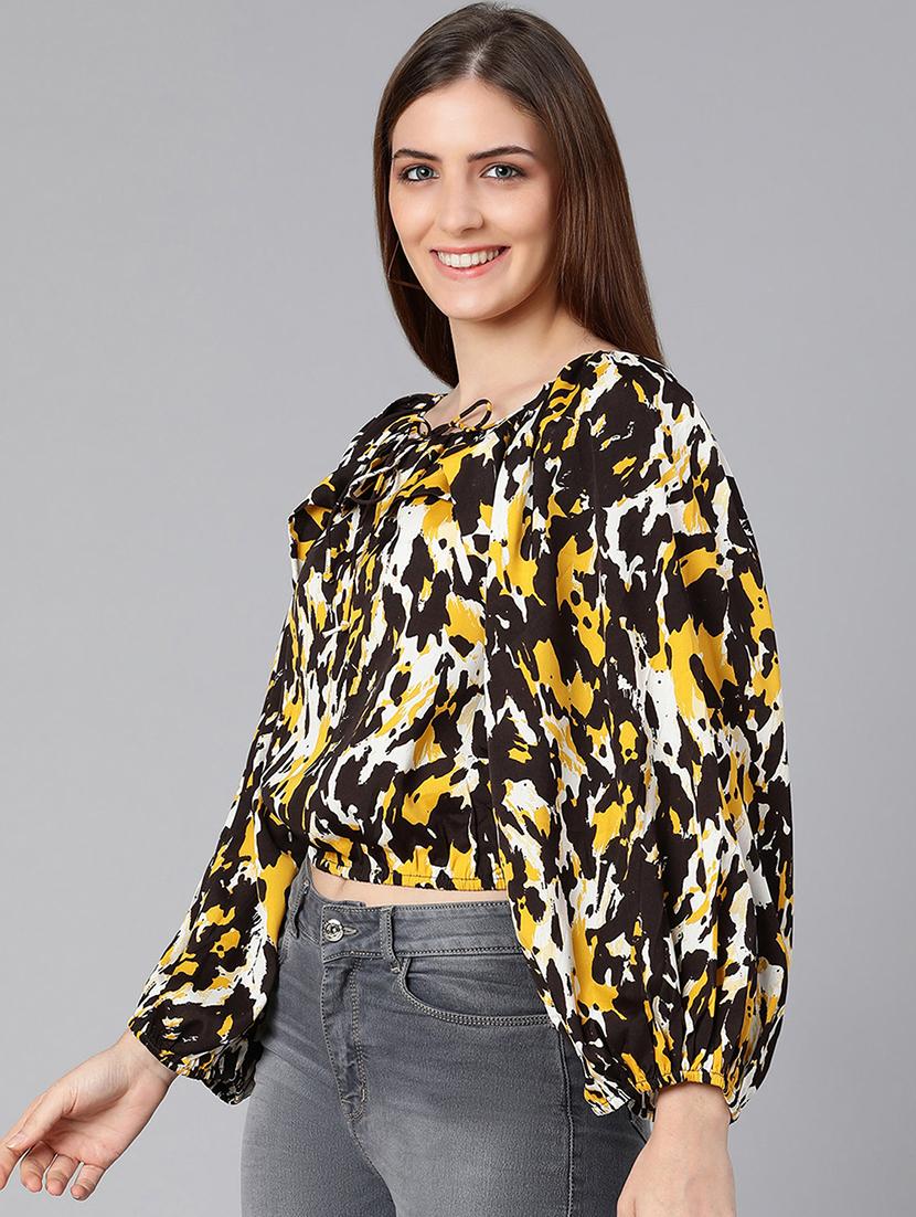 square neck animal print top - 18324568 - Standard Image - 1