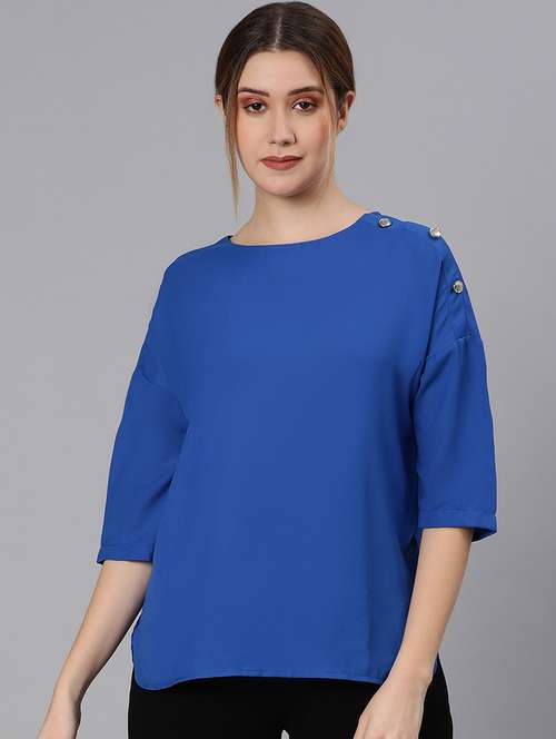 women's straight round neck top - 18324590 -  Standard Image - 0