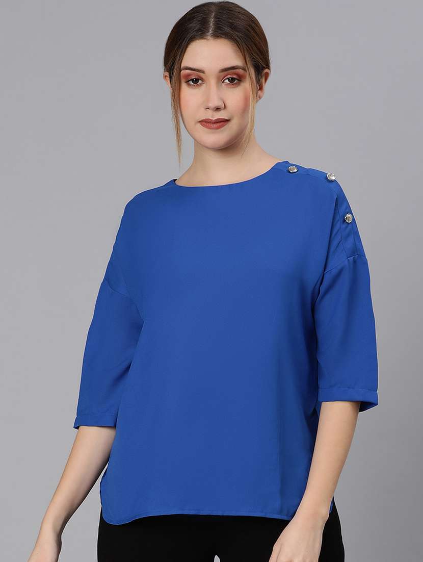 women's straight round neck top - 18324590 -  Zoom Image - 0
