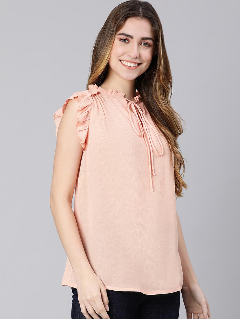 tie up neck solid top  - 18324595 -  Standard Image - 1