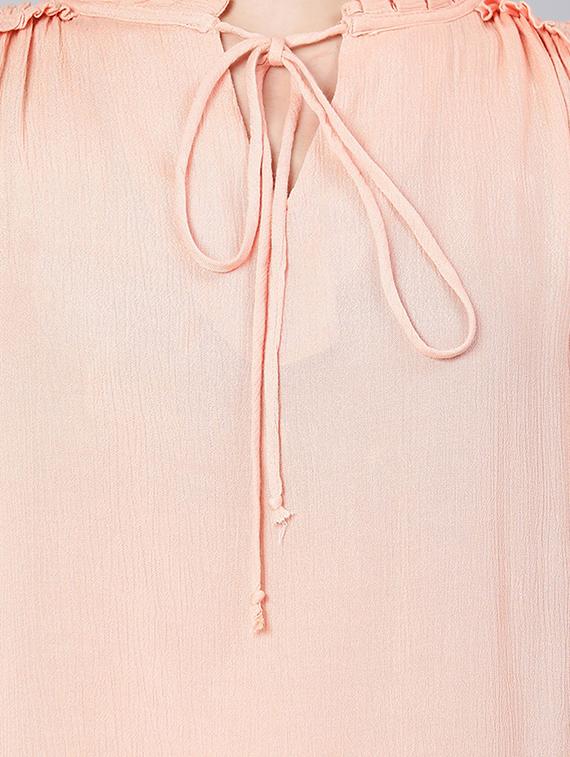 tie up neck solid top - 18324595 - Standard Image - 4