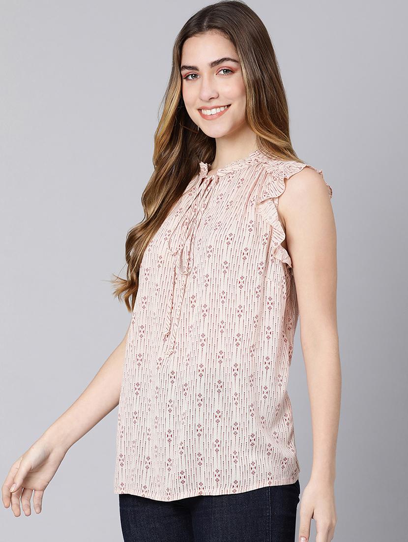tie up neck printed top  - 18324596 -  Standard Image - 1