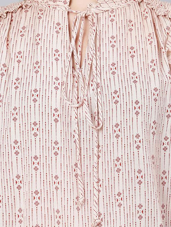 tie up neck printed top - 18324596 - Standard Image - 4