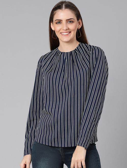 women's straight round neck top - 18324615 - Standard Image - 0