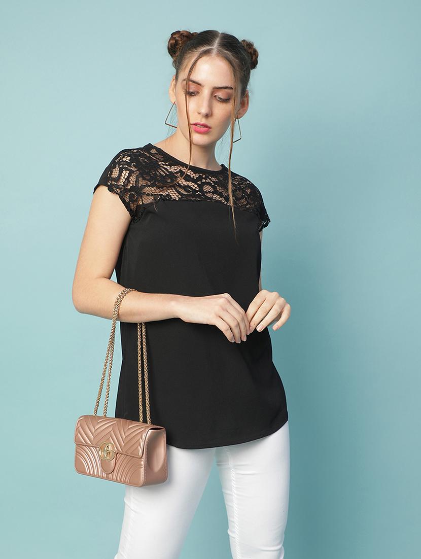 women's straight round neck top - 18324627 - Standard Image - 1