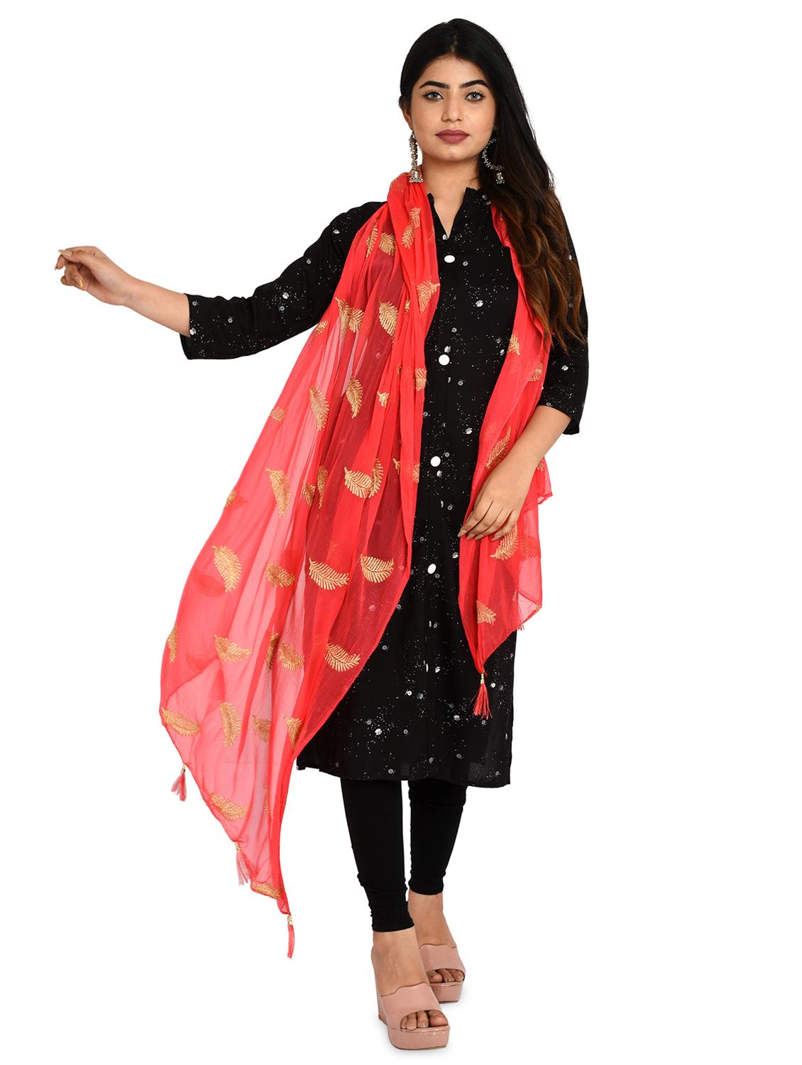 orange chiffon dupatta - 18324649 - Standard Image - 1