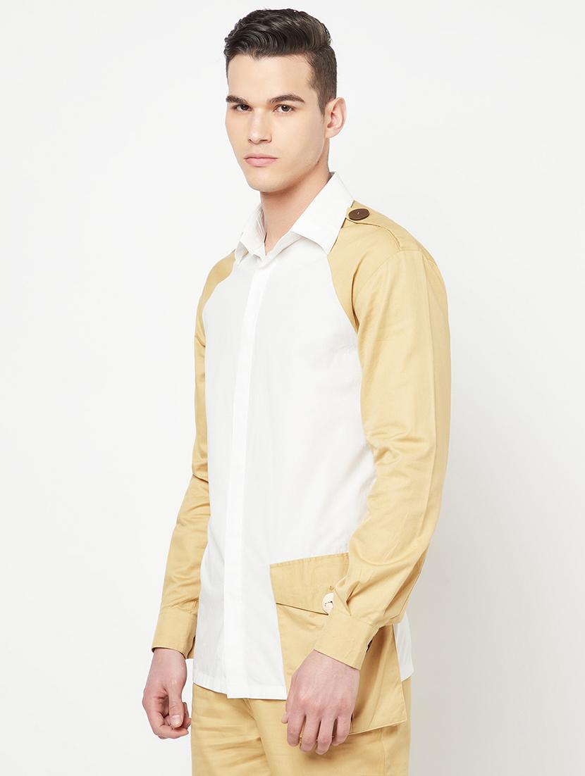 mens color block casual shirt - 18324665 - Standard Image - 1