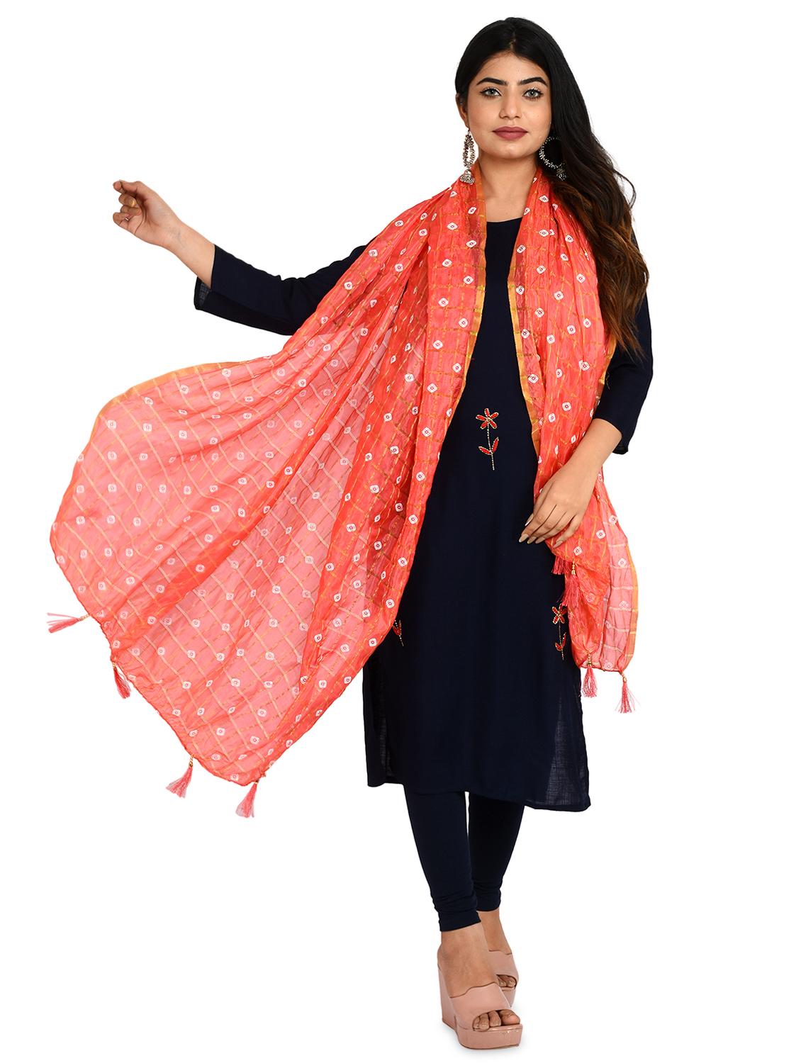 pink chiffon dupatta - 18324673 - Standard Image - 1