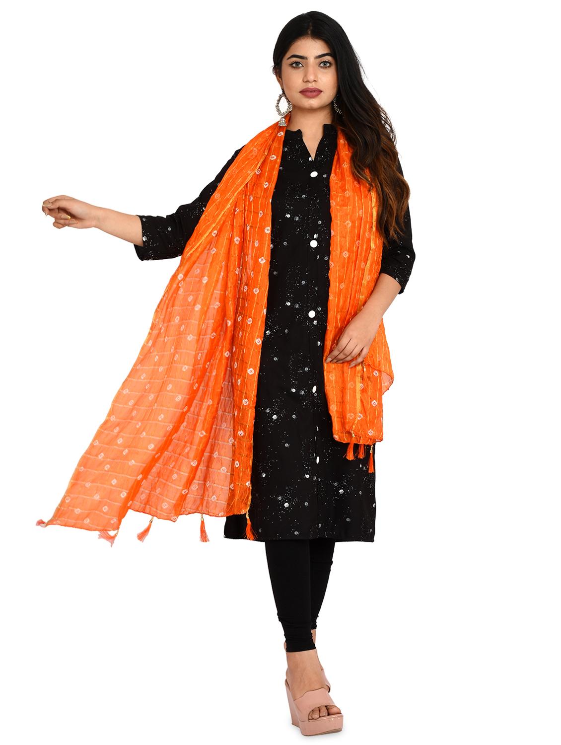 orange chiffon dupatta - 18324677 - Standard Image - 1