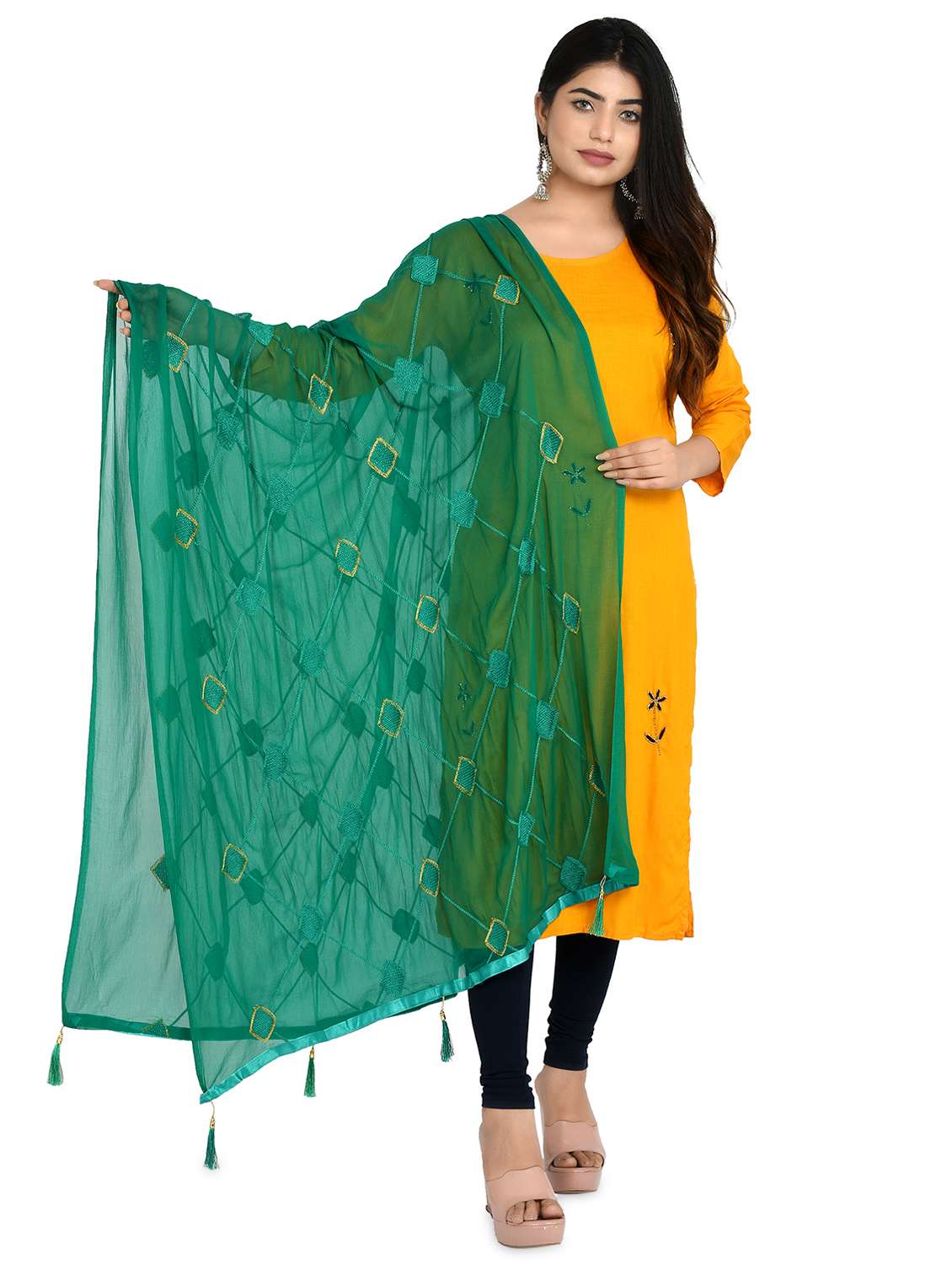 olive chiffon dupatta