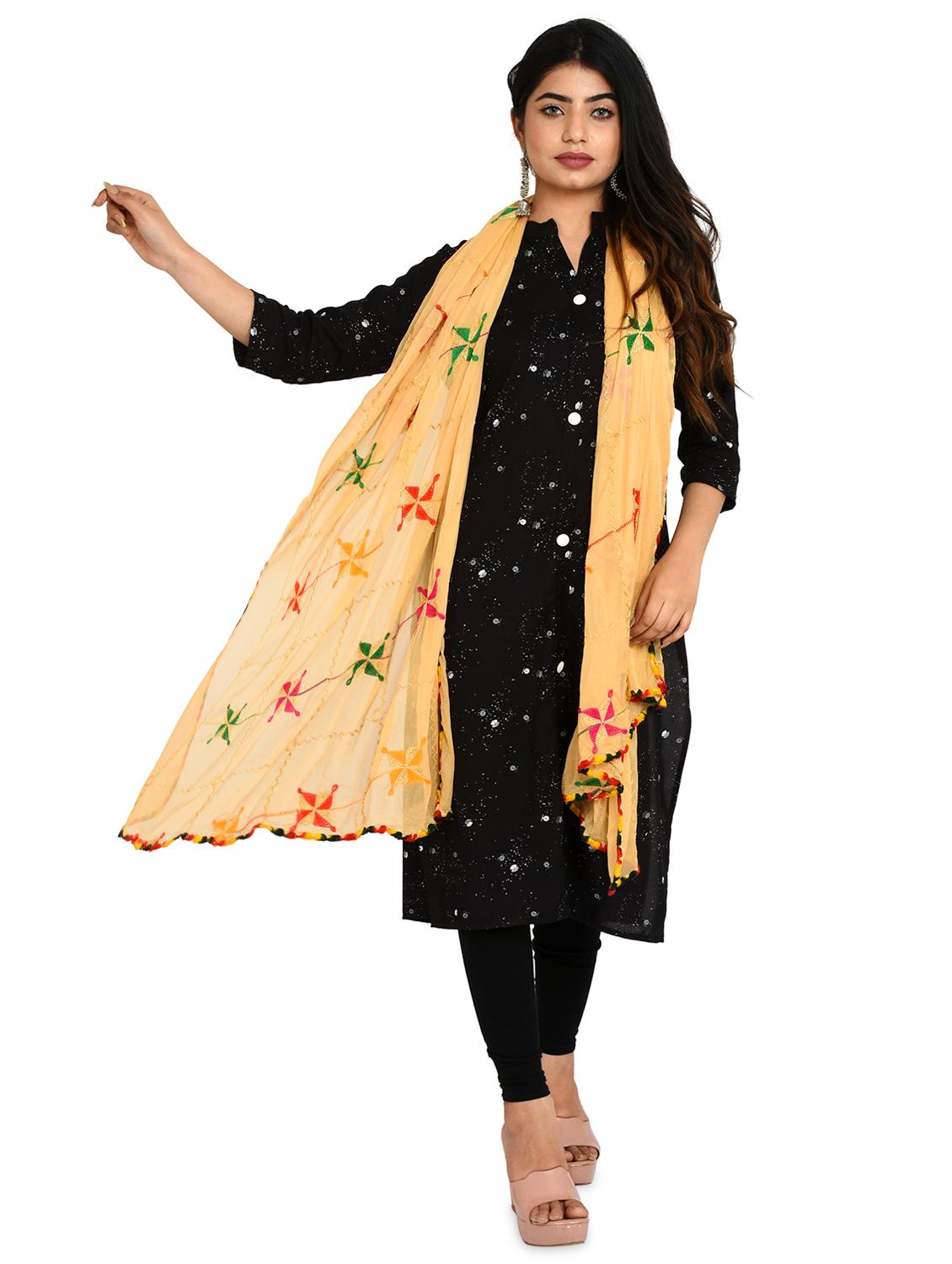 beige chiffon dupatta - 18324695 - Standard Image - 1