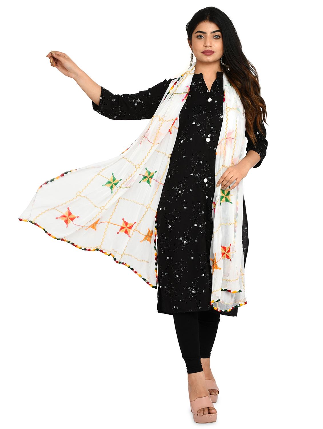 white chiffon dupatta - 18324707 - Standard Image - 1