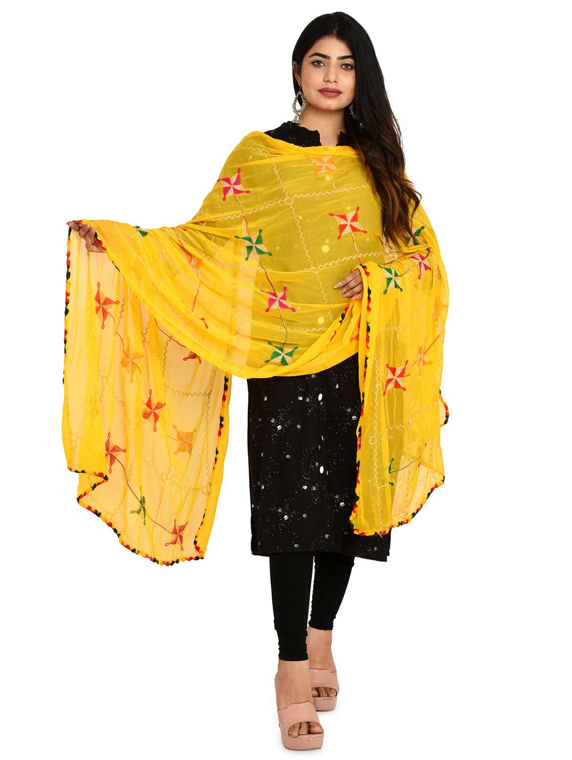 yellow chiffon dupatta - 18324708 -  Standard Image - 1