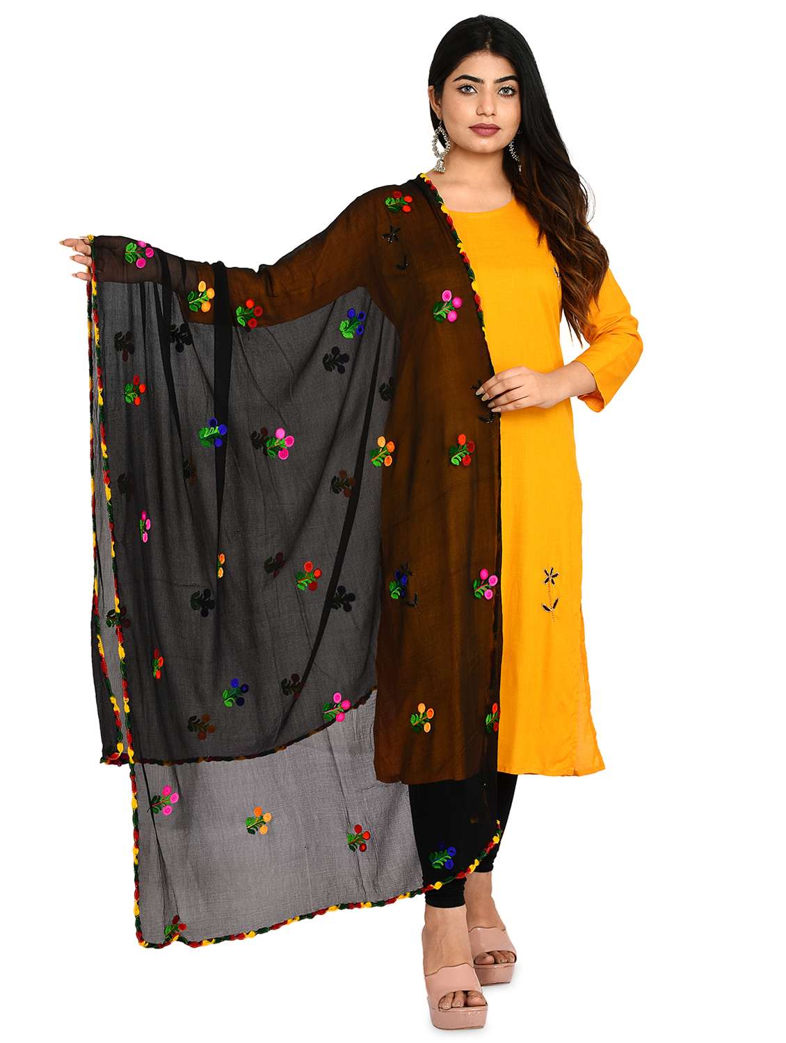 black chiffon dupatta