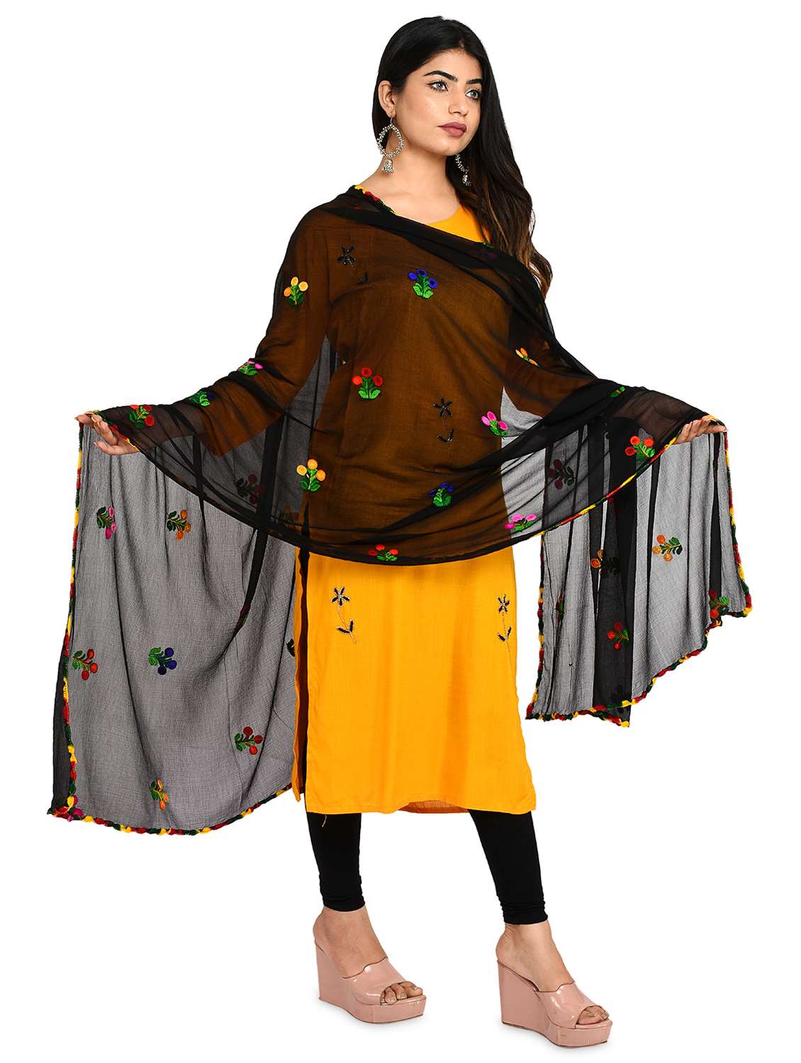 black chiffon dupatta - 18324710 -  Standard Image - 1