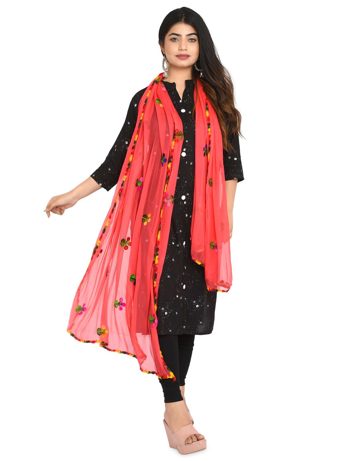 orange chiffon dupatta - 18324711 -  Standard Image - 1