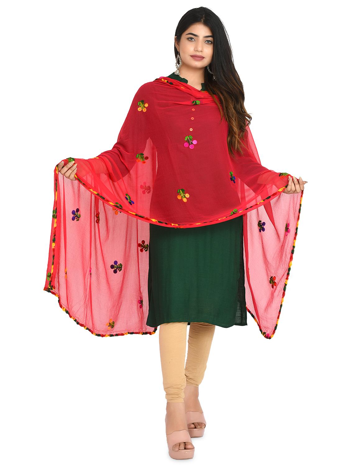 pink chiffon dupatta - 18324717 - Standard Image - 1