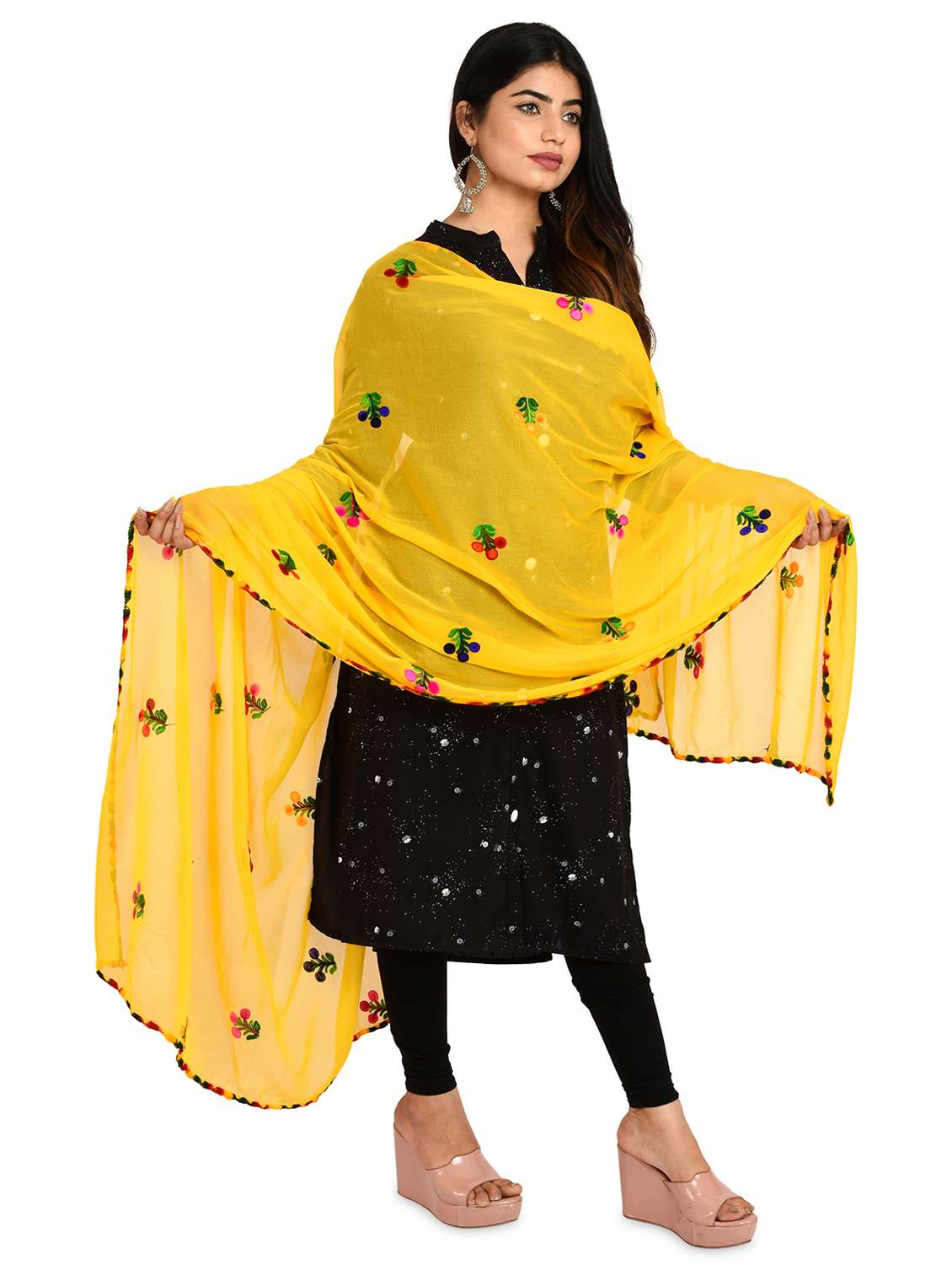 yellow chiffon dupatta - 18324721 -  Standard Image - 1