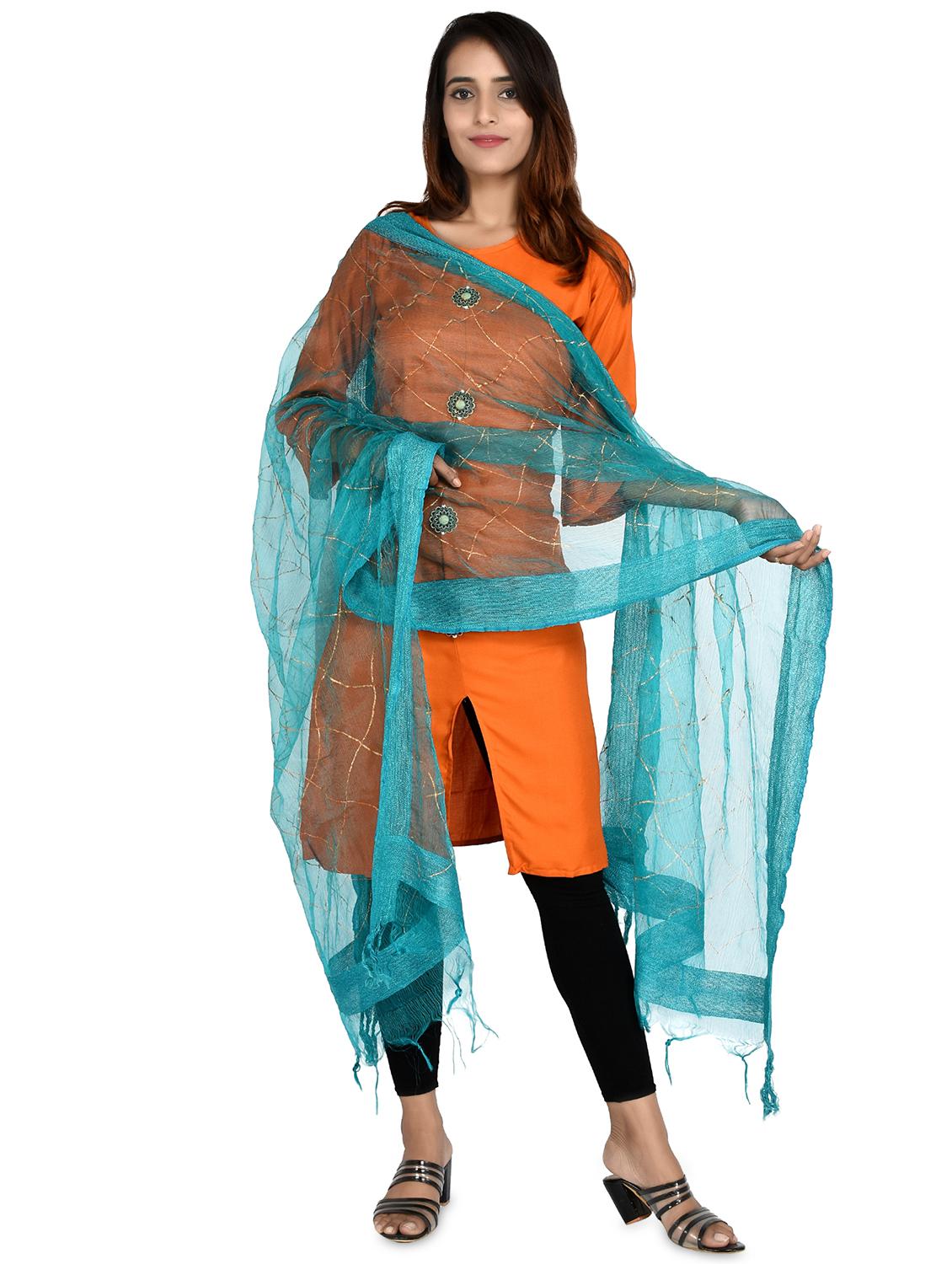 olive chiffon dupatta - 18324727 - Standard Image - 1
