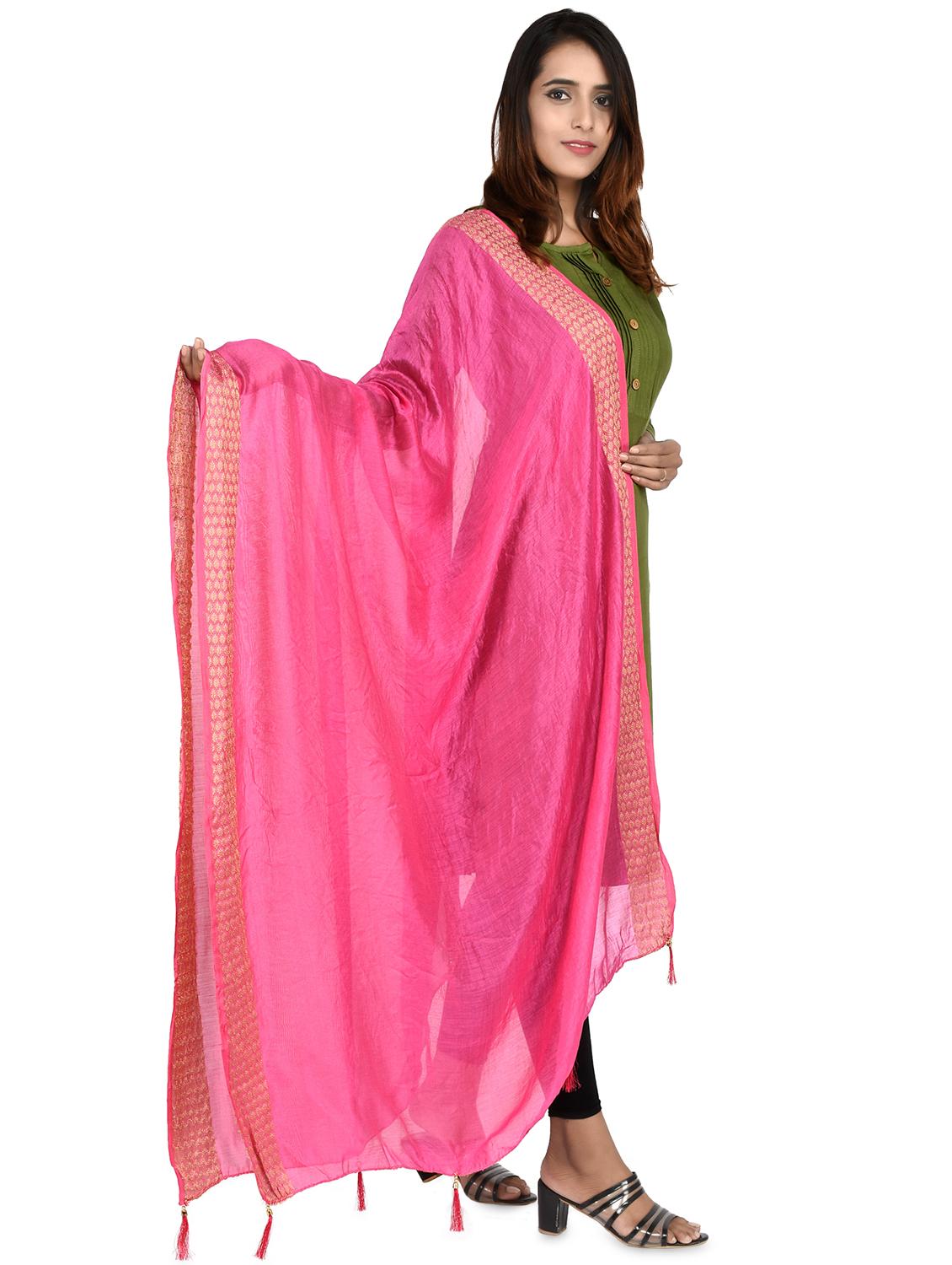 pink chiffon dupatta - 18324755 - Standard Image - 1