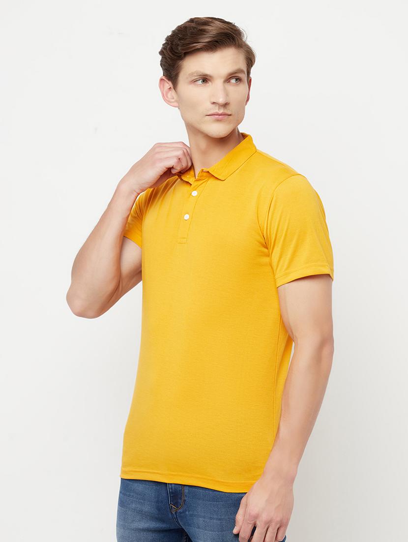 yellow solid polo t-shirt - 18324816 - Standard Image - 1