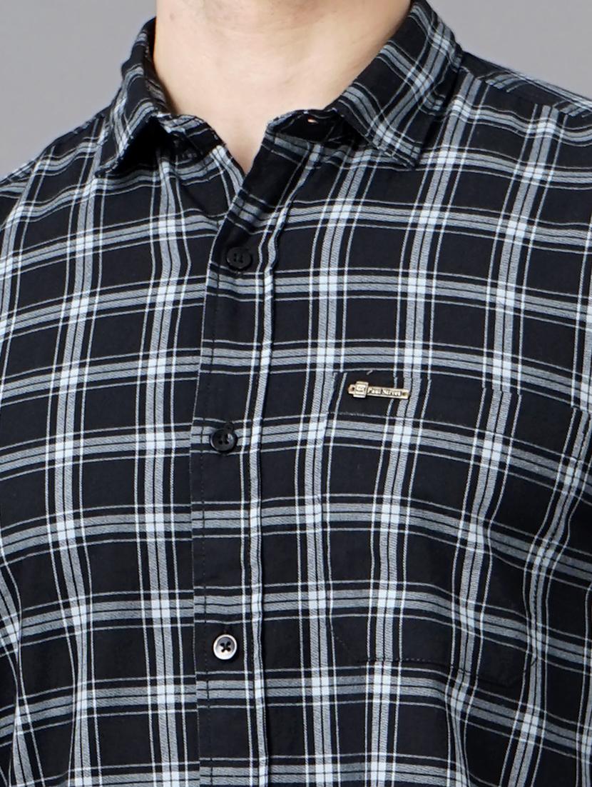 black checkered casual shirt - 18325014 - Standard Image - 4