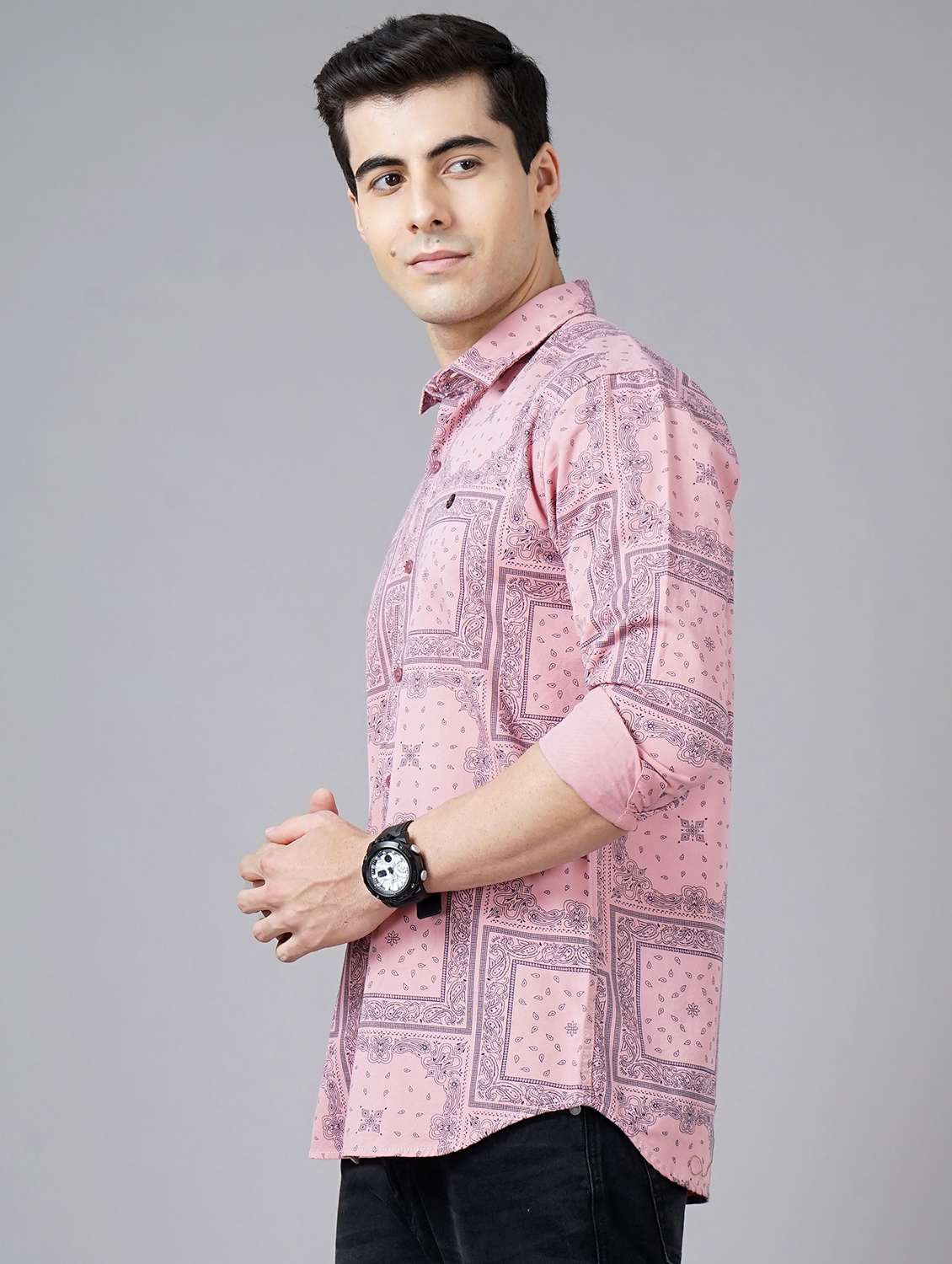 pink printed casual shirt - 18325034 - Standard Image - 1