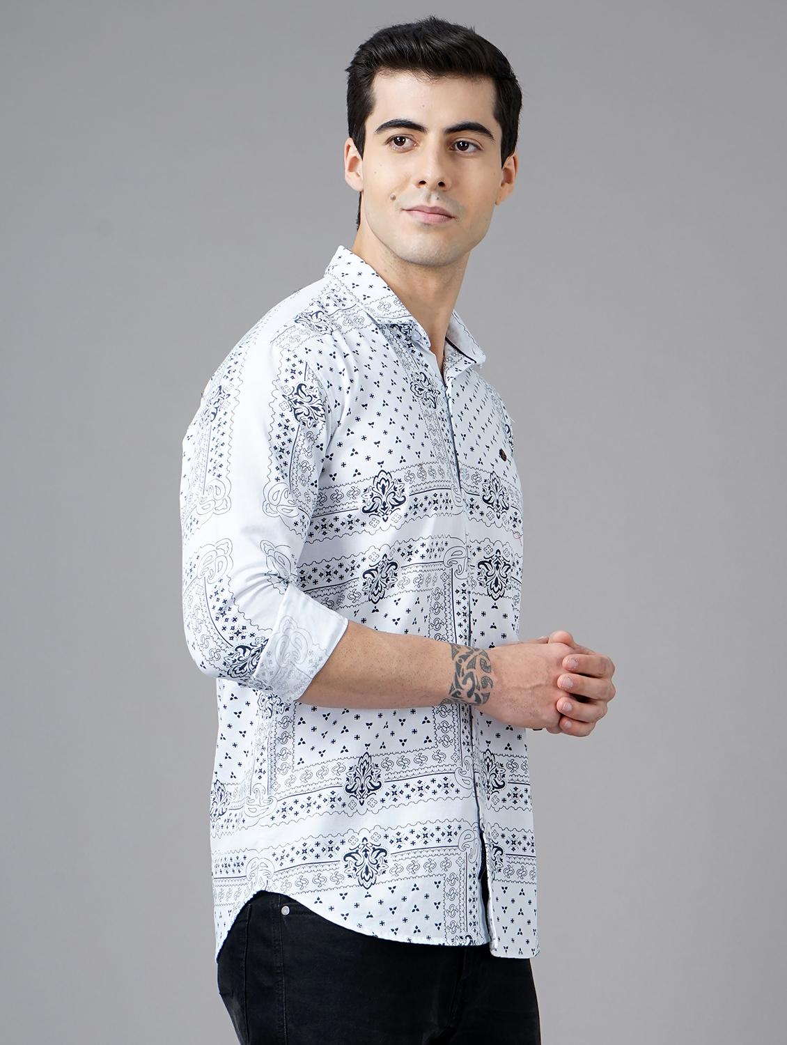 white printed casual shirt - 18325035 -  Standard Image - 1