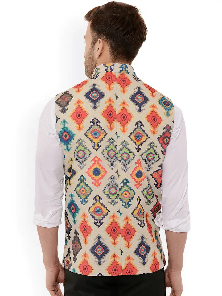 hangup men's multi color printed bandhgala  - 18325127 -  Standard Image - 1
