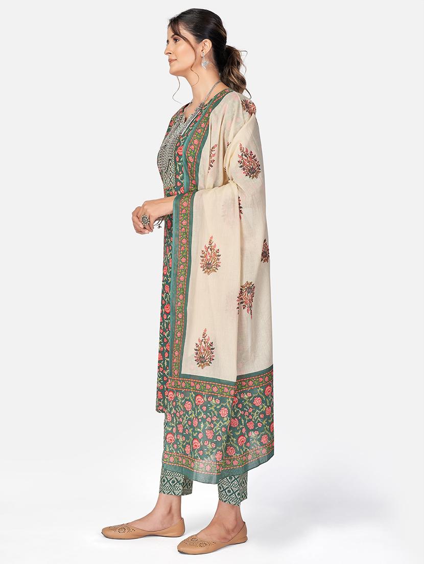 green cotton suit set - 18325292 - Standard Image - 1