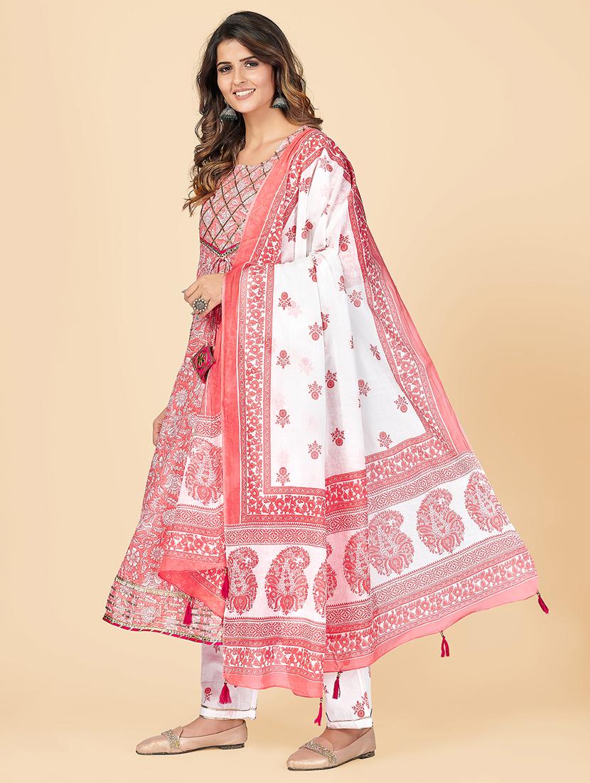 peach cotton suit set - 18325331 - Standard Image - 1