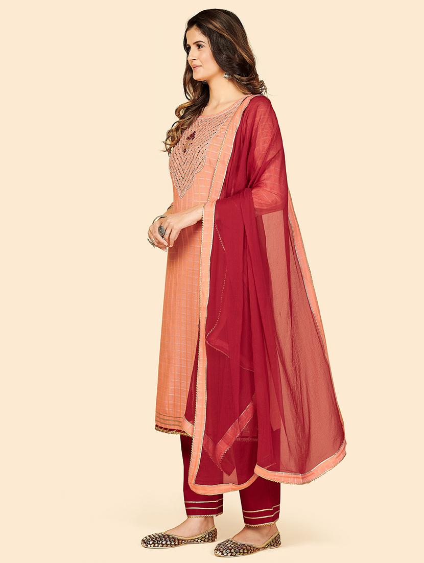 orange rayon suit set - 18325356 - Standard Image - 1