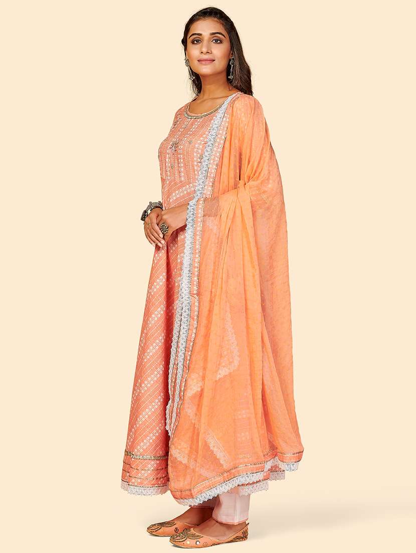 orange cotton blend suit  set - 18325366 -  Standard Image - 1