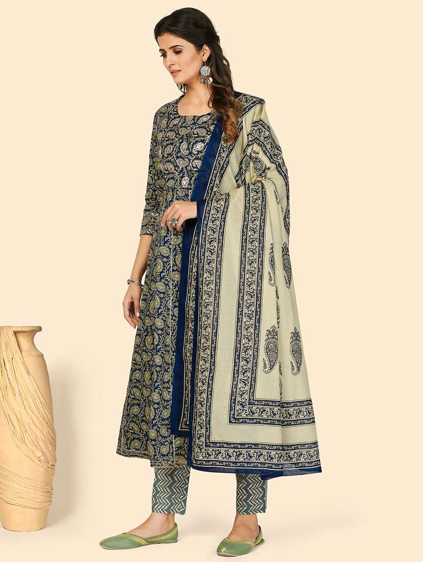 blue cotton suit  set - 18325421 -  Standard Image - 1