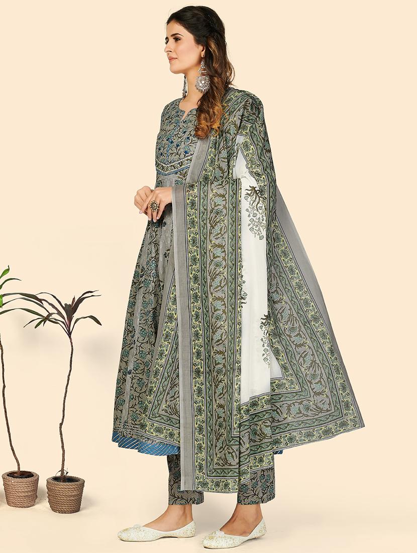 grey cotton suit  set - 18325425 -  Standard Image - 1