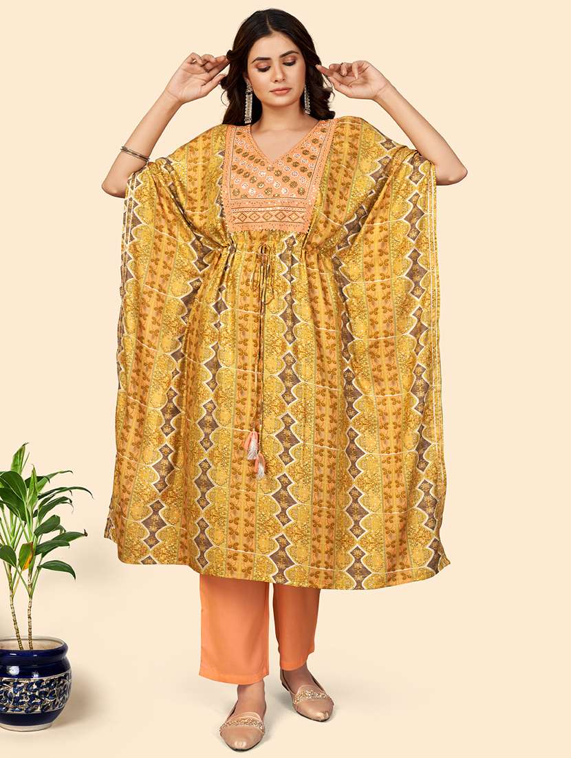yellow kaftan set