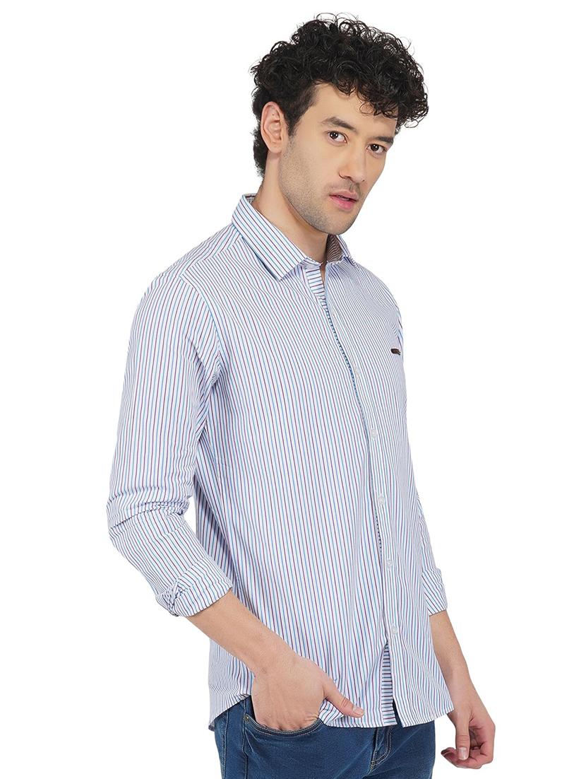 blue striped casual shirt - 18325845 - Standard Image - 1