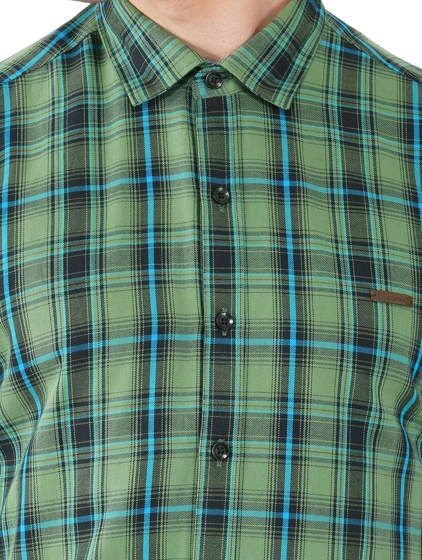 green checked slim fit shirt - 18325860 - Standard Image - 4