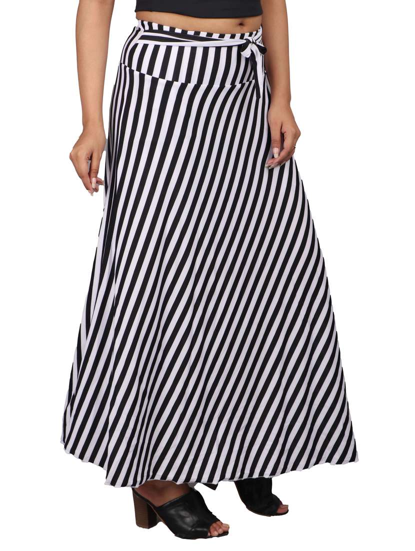 mid rise striped flared skirt - 18325918 -  Standard Image - 1